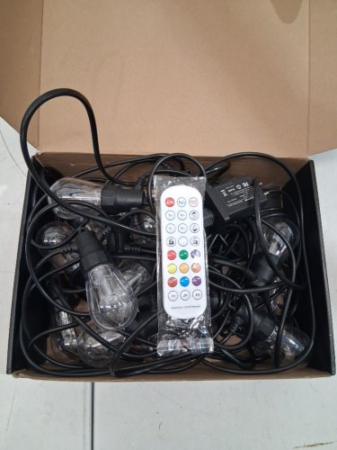 cawws colour changing outdoor led string lights with remote & app controls - 50ft - black image 3