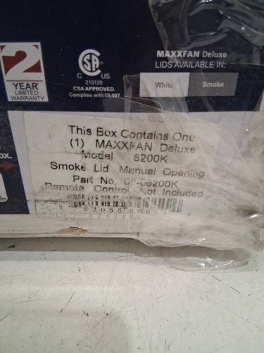 MaxxFan MODERN Ventillation Fan with Smoke Lid and Manual Opening Keypad Control - SMOKE - (MODEL: 00-6200K) image 3
