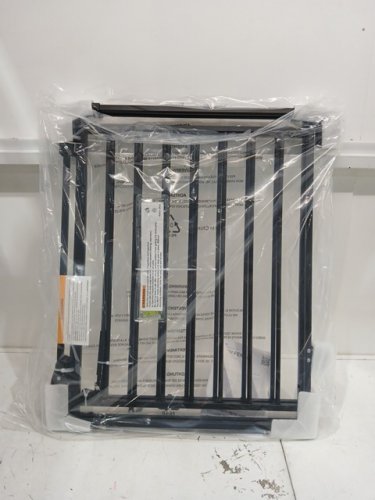 FuzzyNest extra wide adjustable iron baby gate for stairs doorways & hallways with no bottom bar - 26.5"-43" x 29" - black (model: sh21.002g) image 3