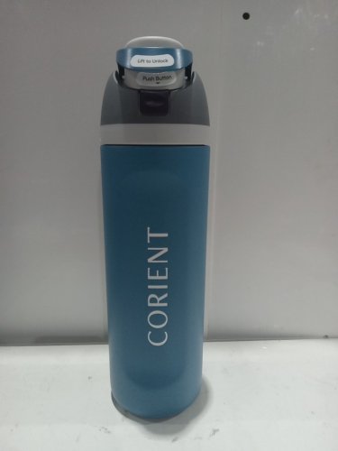 *CUSTOM* OWALA stainless steel WATER BOTTLE with "Corient" logo - 24oz - BLUE/grey image 3