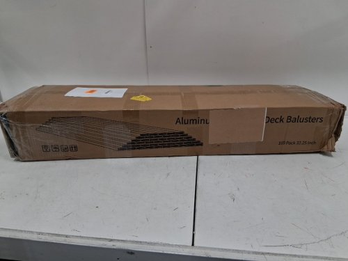 90PK Aluminum Face Mount Rectangular Deck Balusters with End Caps - 32.25" - Black image 2