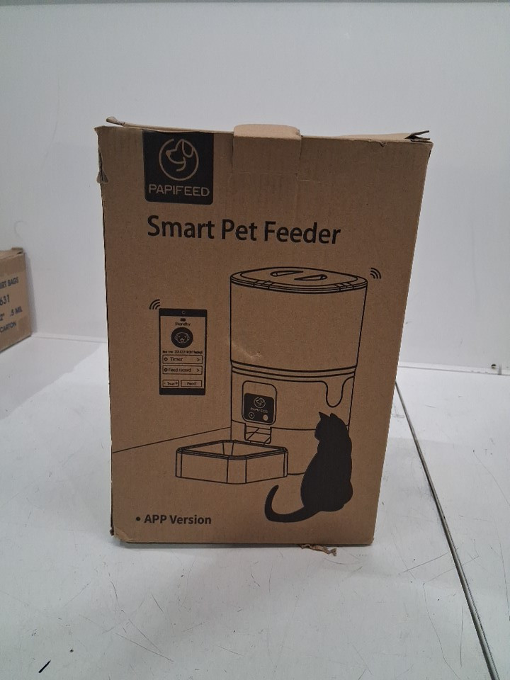 papifeed smart automatic pet cat/dog feeder dispenser with app/wifi/alexa control- 25cups/6l- BLACK/white/stainless steel (model:pf022) image 2