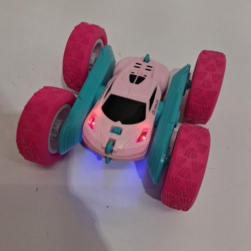 QUNREDA REMOTE CONTROL DOUBLE-SIDED STUNT CAR- PINK image 4