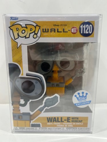 Funko pop! **funko exclusive** disney • Pixar wall-e - wall-e with hubcap vinyl figure (#1120) **plastic protector cover** image 2