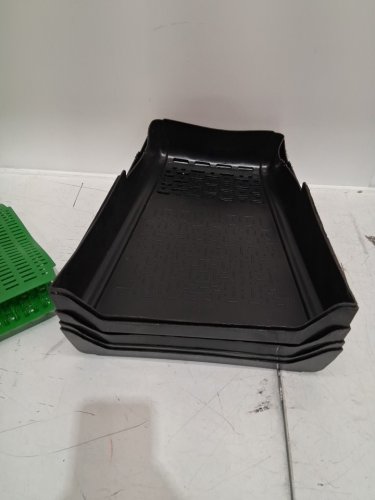 5PK Tossca Durable Plastic Roll Away Nesting Boxes for Chicken Coops - green/black image 4