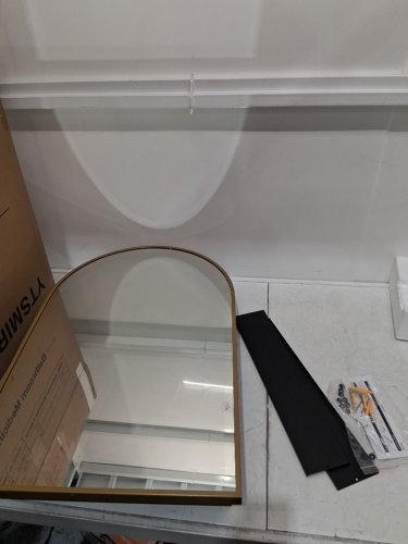 YTSMIR Arched Bathroom Medicine Cabinet with Mirror and shelves - 20" x 30" - GOLD (MODEL: yt-2030) image 3