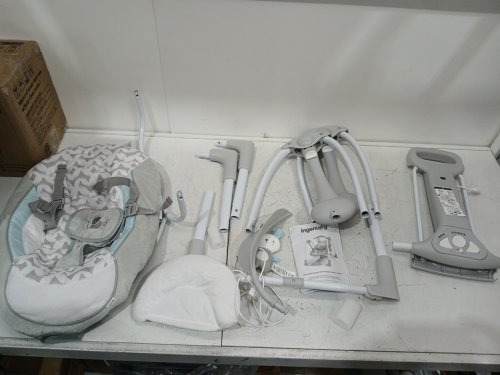 INGENUITY CONVERTME SWING-2-SEAT corded PORTABLE SWING - 0M to 9M - RAYLAN FASHION / grey (MODEL: 12189-es) image 3