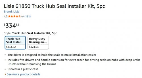 7pc LISLE Truck Hub Seal Installer Kit (model: 61850) image 2