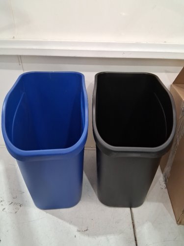 2pc Rubbermaid Undercounter Trash/recycling bin - 9.4 gal - black/blue image 2