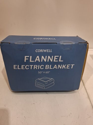 CORIWELL flannel heated throw blanket - 50" x 60" - grey/white image 2