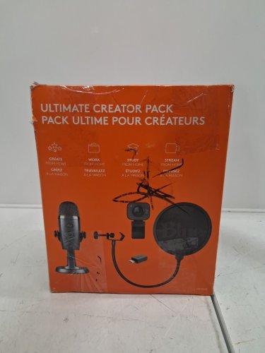 3pc logitech yeti nano blue ultimate creator microphone, webcam & pop filter - black/grey (model: image 3