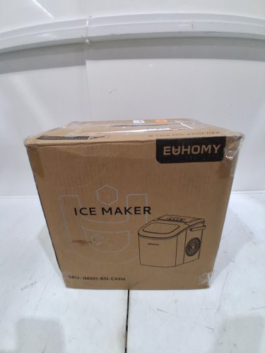 EUHOMY COUNTERTOP ICE MAKER MACHINE WITH HANDLE, BASKET AND SCOOP - MAKES 26LBS PER DAY - STAINLESS STEEL - (MODEL: IM001-BSI-CAEH / IM-06S) image 2