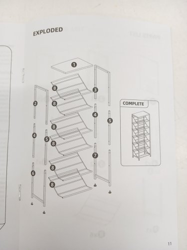 hoobro 7 tier shoe rack - 45.9" x 16.5" x 10.4" - Black/Brown (Model: 72XJ01) image 4
