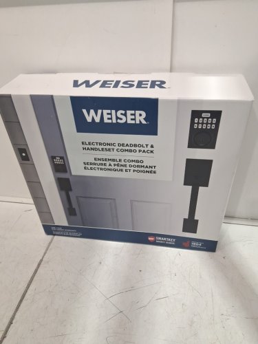 WEISER ELECTRONIC keypad DEADBOLT lock & HANDLE SET combo pack - black (model: 1983676) image 2