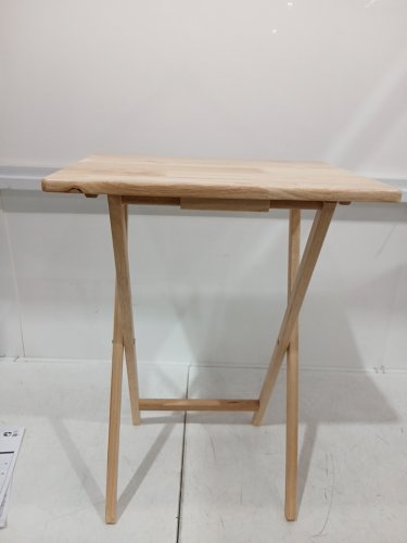 4PK AMAZON BASICS CLASSIC FOLDABLE RECTANGULAR DINNER / SNACK TABLE SET WITH HOLDER - 26" X 19" X 15" - NATURAL (model: b07mkqgjsw) image 5