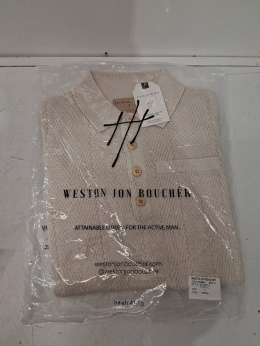 men's weston jon boucher Alastair Slim Fit Knit Polo - small - Palomino (style: wb6016) image 2