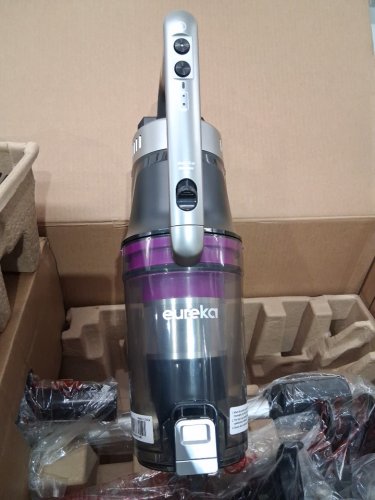 Eureka Cordless Rechargeable 3-IN-1 Stick Vacuum Cleaner WITH CLEANING STATION & ANTI-TANGLE NOZZLE FOR ALL FLOORS - GREY/PURPLE (MODEL: NEC490SE) image 8