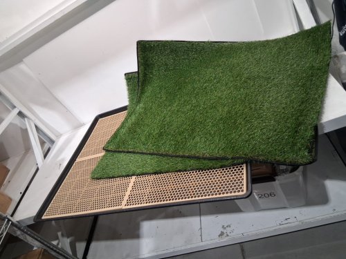 HOMPET potty system with 2 grass pads pee pad and tray - 45" x 32" - black/green (model: gc0001) image 3