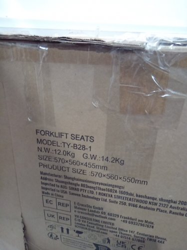 Universal Forklift Seat  with Adjustable AngleD BACK REST - 300LBS CAP - BLACK (model: ty-b28-1) image 6