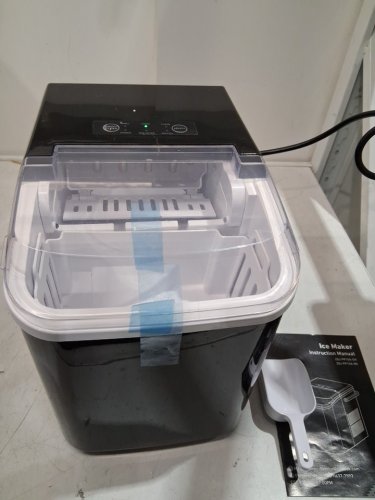 COUNTERTOP ICE MAKER WITH HANDLE AND SCOOP - 26LB - BLACK (MODEL: WBJ-10A) image 3