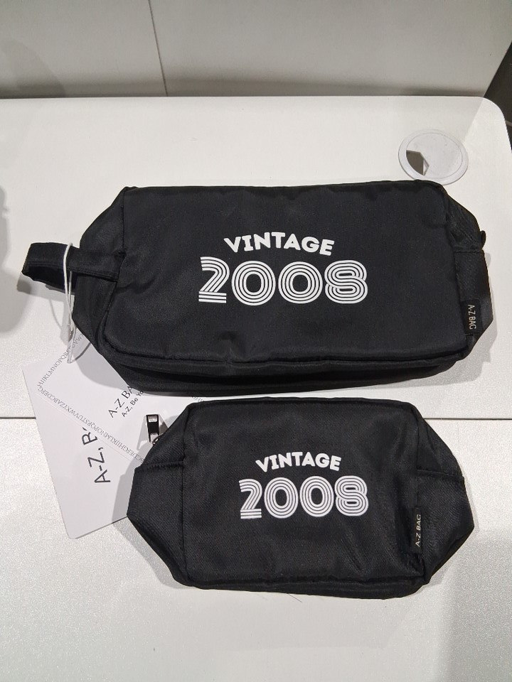 2pc A-Z BAG Toiletry and makeup organizer bag set - VINTAGE 2008 - Black (Model: O1KZ) image 5