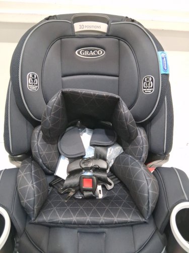 GRACO 4EVER 4-IN-1 CONVERTIBLE FROM INFANT TO TODDLER CAR SEAT with WASHABLE SEAT COVER - 4-120lb capacity - DREW STYLE / grey black (MODEL: 2168323) image 4