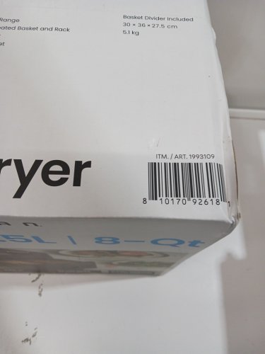 CHEFMAN CRISPINATOR HIGH POWERED AIR FRYER - 8QT - BLACK (MODEL: C38-8WD7-1M-1CAP / 1993109) image 3