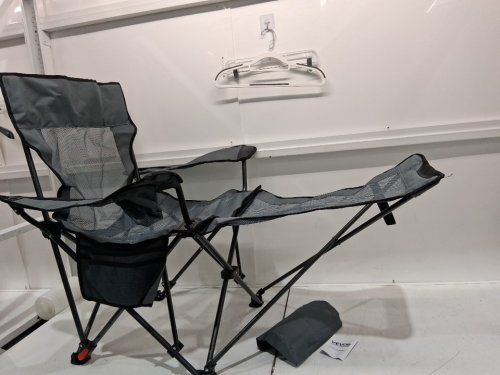 Foldable reclining camping chair with carrying bag - 220lbs cap - grey (model: (YL-15005) image 3