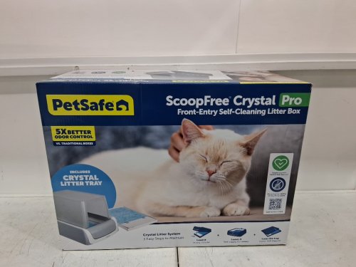 PetSafe ScoopFree Crystal Pro Self-Cleaning covered front entry cat litter box - grey (model:‎ PAL00-16806) image 2