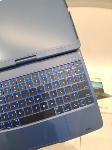 Typecase flexbook Touch Keyboard Case - bluetooth, fits 11" ipad 11th/10th gen, multitouch track pad, pencil holder - midnight blue (model: kb201t-100) image 4