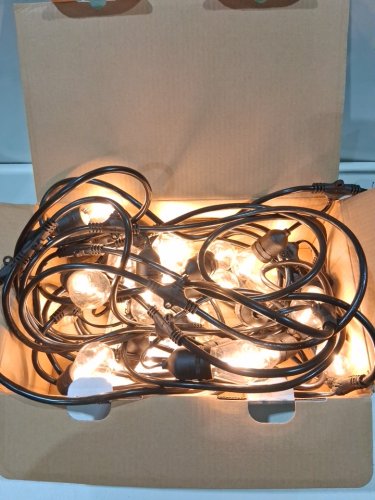 feit electric weatherproof led 24-light string lights with 2 spare lightbulbs - 48ft - black (model: 1603293) image 4