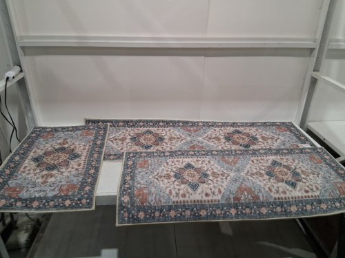 3pc Bsmathom non slip super soft household rug set - 59" x 19" / 48" x 19.5" / 31.5" x 19.5" - multicolour image 2