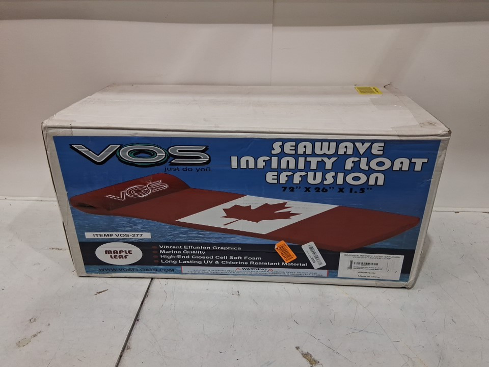 VOS Infinity Lounger Effusion Float - Canadian Leaf Design- 72" x 26" x 1.5"- red/white- (model: vos-277-maple leaf) image 2