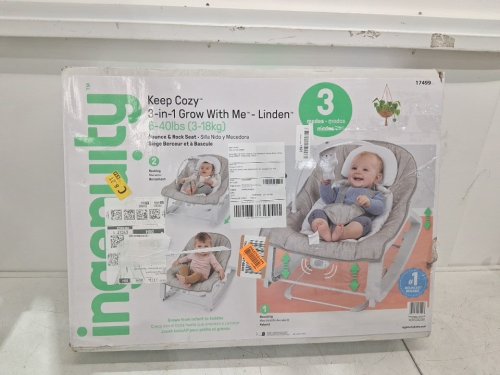 ingenuity keep cozy 3-in-1 grow with me Vibrating Baby Bouncer Seat & Rocker - 6-40LBS - linden (model: 17499) image 4