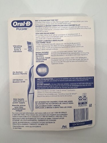 5pk oral-b pulsar pro- health battery powered toothbrushes - soft - assorted colors image 3