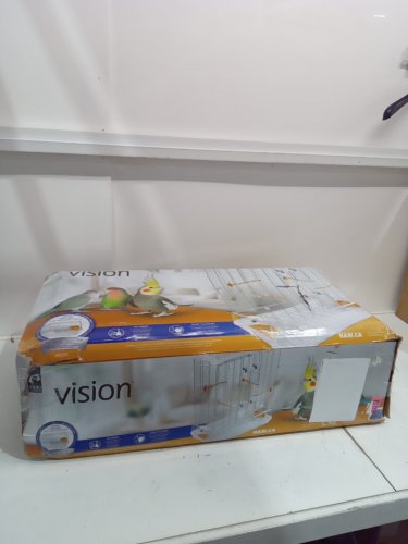 VISION BIRD CAGE - INCLUDES MULTI-GRIP PERCHES AND UNIQUE DEEP BASE - LARGE AND DOUBLE HEIGHT - 30.7" x 16.5"x 36.6" - white/ORANGE (MODEL: L12) image 3
