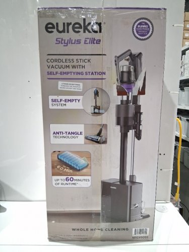 Eureka Cordless Rechargeable 3-IN-1 Stick Vacuum Cleaner WITH CLEANING STATION & ANTI-TANGLE NOZZLE FOR ALL FLOORS - GREY/PURPLE (MODEL: NEC490SE) image 4