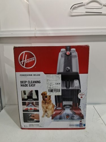 HOOVER POWERSCRUB DELUXE UPRIGHT CARPET CLEANER WITH SPIN SCRUB, MULTI‑DIRECTIONAL BRUSHES, DUAL‑TANK SYSTEM, HEAT FORCE RAPID‑DRY, AND AUTOMATIC DETERGENT MIXING - 20 FT CORD - RED/BLACK (MODEL: FH50150VCD) image 2