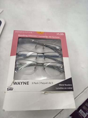 3pk innovative eyewear wayne metal reading glasses - +1.25 - black/blue (STYLE: 8856200) image 2