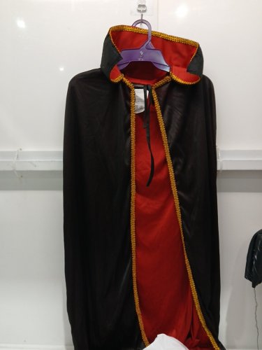 ADULT UNISEX REVERSIBLE velvet VAMPIRE CAPE - OSFM - RED/BLACK/gold image 2