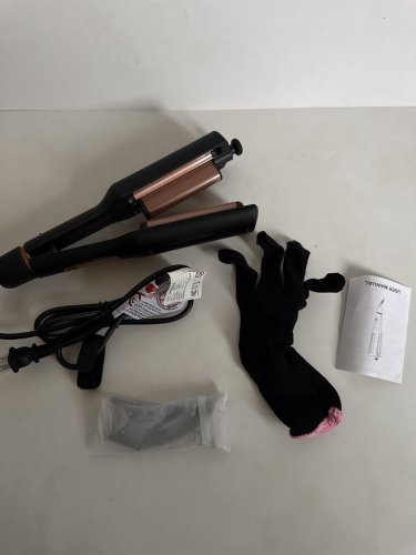 4-in-1 Adjustable Hair Crimper Waver with 3-Barrel Curling Iron -4 Sizes (0.85/1/1.25/1.5 Inch) - BLACK/PINK (MODEL: HB-88) image 3