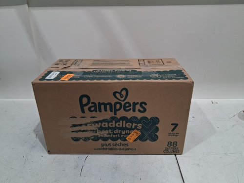 88PK PAMPERS SWADDLERS DISPOSABLE BABY DIAPERS - SIZE 7 - WHITE image 2