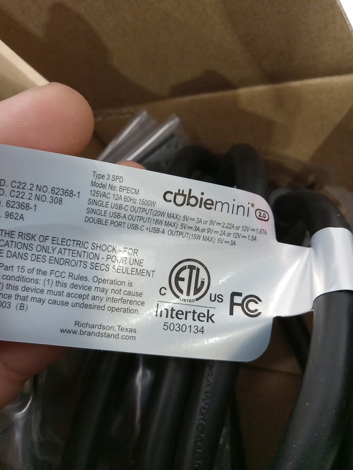 brand stand Cubiemini 2.0 Extension Cord - 15w/18w/20w - Black (Model: BPECM2) image 4
