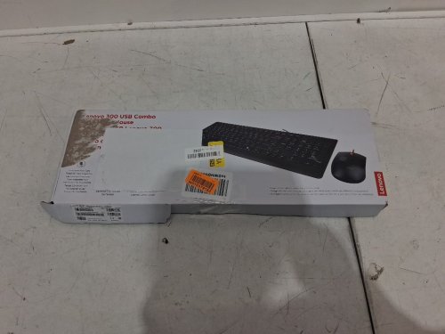 2PC lenovo wired usb keyboard and mouse combo - black - (model: lenovo 300) image 2