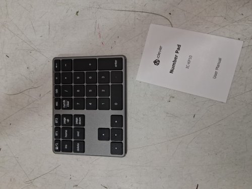 iClever Bluetooth Wireless Number Pad Keyboard - Connects up to 2 Devices - USB-C Rechargeable - Black/Silver (Model: IC-KP10) image 3
