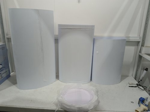 3PC WEDDING FLOWER STANDS ROUND CYLINDER PLINTHS WITH PVC LID - 23.5 TO 35.5" - WHITE (MODEL: LJL-8026) image 4