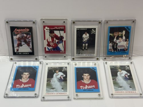 8 OHL ERIC LINDROS OSHAWA GENERALS COLLECTIBLE CARDS IN HARD SCREW DOWN PROTECTIVE CASES image 13