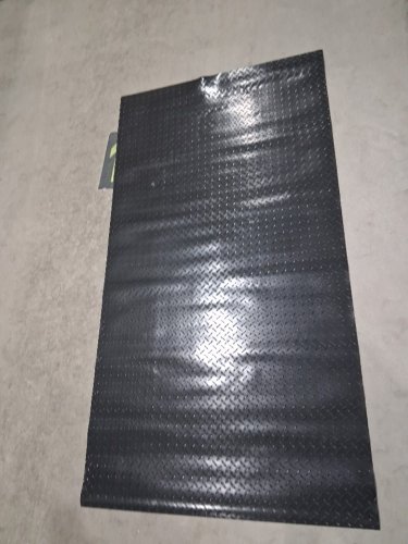 Diamond-Plate Rubber GARAGE Flooring Roll - 35" X 65" - BLACK image 3