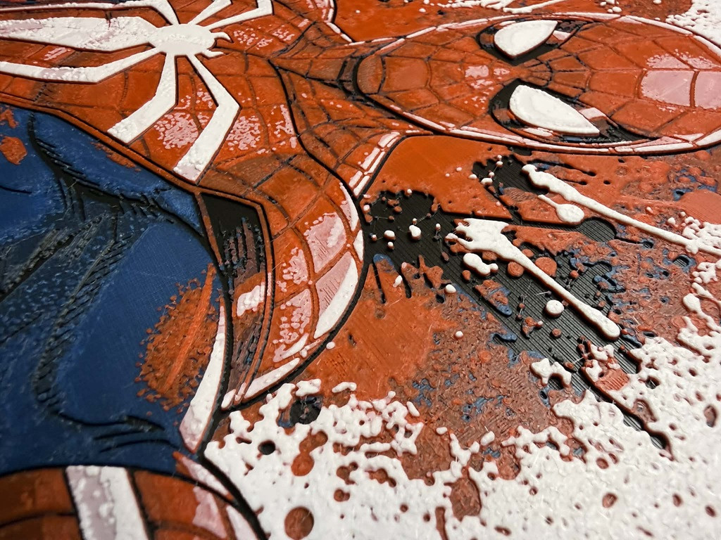 8"x8" 3D Printed - Spiderman - Marvel - Textured Photo image 3