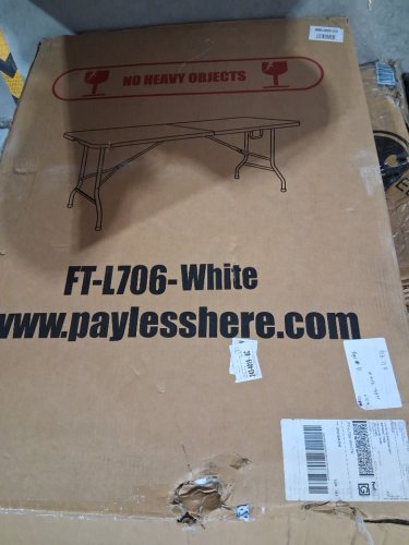 PAYLESSHERE PORTABLE FOLDABLE PICNIC TABLE - 6FT - WHITE (MODEL: FT-L706-WHITE) image 2
